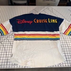 Disney Cruise Line Navy & White Striped spirit jersey medium